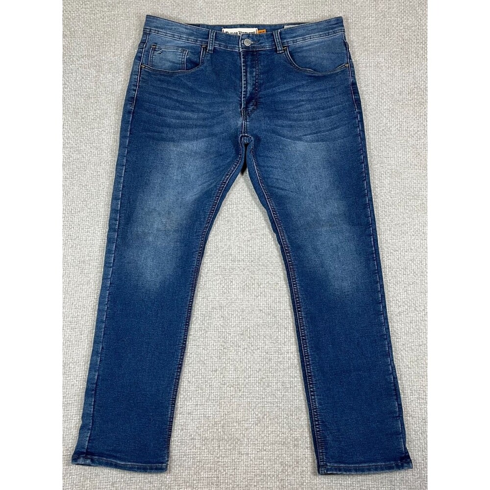 Taylor Vintage Jeans Canaan Slim Fit Men's 36x30 (Measured 36x29) Stretch Blue